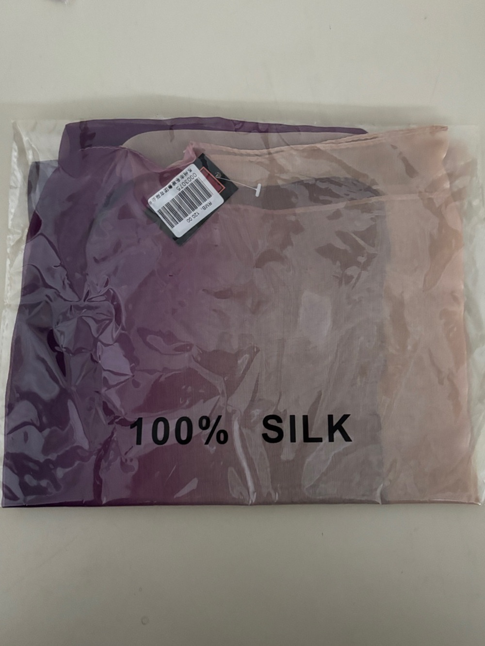 NWT 100% Silk Ombre Scarf in Purple and Pink